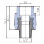 Переходник Ekoplastik 25x1/2 наружная резьба