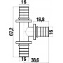 Тройник Stout SFA 0013 16x16x16, аксиальный